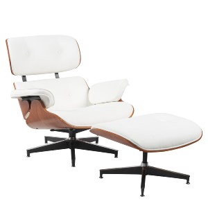 Artelibre - 15330015 ΠΟΛΥΘΡΟΝΑ RELAX ARTELIBRE MIREN ΜΕ ΥΠΟΠΟΔΙΟ ΛΕΥΚΟ/ΚΑΦΕ ΞΥΛΟ/PU 82X92X78CM