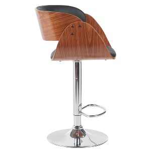 Artelibre - 15330018 ΣΚΑΜΠΟ BAR ARTELIBRE VORIAN ΜΑΥΡΟ/ΚΑΦΕ ΞΥΛΟ/PU/ΑΛΟΥΜΙΝΙΟ 52X55X87-108CM