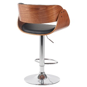 Artelibre - 15330018 ΣΚΑΜΠΟ BAR ARTELIBRE VORIAN ΜΑΥΡΟ/ΚΑΦΕ ΞΥΛΟ/PU/ΑΛΟΥΜΙΝΙΟ 52X55X87-108CM