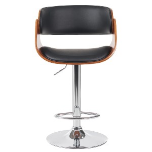 Artelibre - 15330018 ΣΚΑΜΠΟ BAR ARTELIBRE VORIAN ΜΑΥΡΟ/ΚΑΦΕ ΞΥΛΟ/PU/ΑΛΟΥΜΙΝΙΟ 52X55X87-108CM