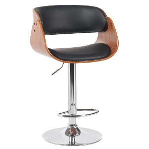 Artelibre - 15330018 ΣΚΑΜΠΟ BAR ARTELIBRE VORIAN ΜΑΥΡΟ/ΚΑΦΕ ΞΥΛΟ/PU/ΑΛΟΥΜΙΝΙΟ 52X55X87-108CM