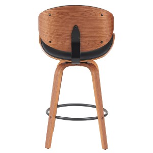 Artelibre - 15330019 ΣΚΑΜΠΟ BAR ARTELIBRE LYRIAN ΜΑΥΡΟ/ΚΑΦΕ ΞΥΛΟ/PU 52X55X107CM