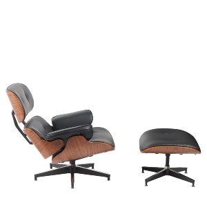 Artelibre - 15330023 ΠΟΛΥΘΡΟΝΑ RELAX ARTELIBRE MIREN ΜΕ ΥΠΟΠΟΔΙΟ ΜΑΥΡΟ/ΚΑΦΕ ΞΥΛΟ/PU 82X92X78CM