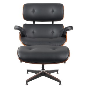 Artelibre - 15330023 ΠΟΛΥΘΡΟΝΑ RELAX ARTELIBRE MIREN ΜΕ ΥΠΟΠΟΔΙΟ ΜΑΥΡΟ/ΚΑΦΕ ΞΥΛΟ/PU 82X92X78CM