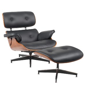 Artelibre - 15330023 ΠΟΛΥΘΡΟΝΑ RELAX ARTELIBRE MIREN ΜΕ ΥΠΟΠΟΔΙΟ ΜΑΥΡΟ/ΚΑΦΕ ΞΥΛΟ/PU 82X92X78CM