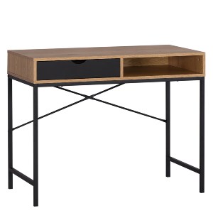 Artelibre - 15340031 ΓΡΑΦΕΙΟ ARTELIBRE FENWICK ΔΡΥΣ/ΜΑΥΡΟ ΜΟΡΙΟΣΑΝΙΔΑ/ΜΕΤΑΛΛΟ 98X48X76.3CM