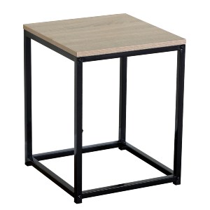 Artelibre - 15340045 ΒΟΗΘΗΤΙΚΟ ΤΡΑΠΕΖΑΚΙ ARTELIBRE QUENLEY ΔΡΥΣ/ΜΑΥΡΟ ΜΟΡΙΟΣΑΝΙΔΑ/ΜΕΤΑΛΛΟ 40X40X50.1CM