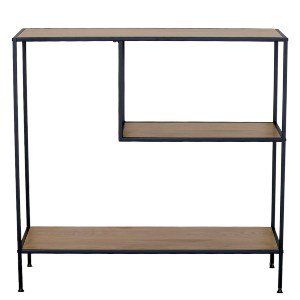 Artelibre - 15340054 ΒΙΒΛΙΟΘΗΚΗ ARTELIBRE YARWOOD ΔΡΥΣ/ΜΑΥΡΟ ΜΟΡΙΟΣΑΝΙΔΑ/ΜΕΤΑΛΛΟ 100X33X96CM