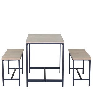 Artelibre - 15340057 ΣΕΤ ΤΡΑΠΕΖΑΡΙΑ (2+1) ARTELIBRE CARRISTON ΔΡΥΣ/ΜΑΥΡΟ ΜΟΡΙΟΣΑΝΙΔΑ/ΜΕΤΑΛΛΟ 110X60X75CM