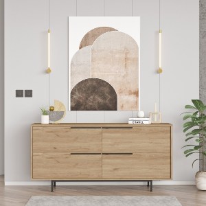 Artelibre - 15350004 ΚΟΝΣΟΛΑ ARTELIBRE CARTMEL ΦΥΣΙΚΟ ΜΟΡΙΟΣΑΝΙΔΑ/ΜΕΤΑΛΛΟ 44.5X160X74.3CM