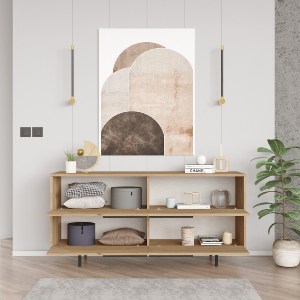 Artelibre - 15350004 ΚΟΝΣΟΛΑ ARTELIBRE CARTMEL ΦΥΣΙΚΟ ΜΟΡΙΟΣΑΝΙΔΑ/ΜΕΤΑΛΛΟ 44.5X160X74.3CM