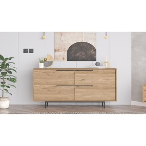 Artelibre - 15350004 ΚΟΝΣΟΛΑ ARTELIBRE CARTMEL ΦΥΣΙΚΟ ΜΟΡΙΟΣΑΝΙΔΑ/ΜΕΤΑΛΛΟ 44.5X160X74.3CM