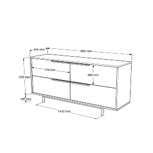 Artelibre - 15350005 ΚΟΝΣΟΛΑ ARTELIBRE CARTMEL ΛΕΥΚΟ ΜΟΡΙΟΣΑΝΙΔΑ/ΜΕΤΑΛΛΟ 44.5X160X74.3CM