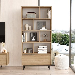 Artelibre - 15350006 ΒΙΒΛΙΟΘΗΚΗ ARTELIBRE MELLS ΦΥΣΙΚΟ ΜΟΡΙΟΣΑΝΙΔΑ/ΜΕΤΑΛΛΟ 29.5X83.9X175.6CM