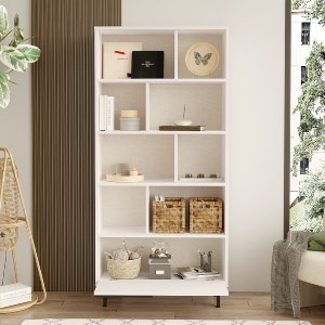 Artelibre - 15350007 ΒΙΒΛΙΟΘΗΚΗ ARTELIBRE MELLS ΛΕΥΚΟ ΜΟΡΙΟΣΑΝΙΔΑ/ΜΕΤΑΛΛΟ 29.5X83.9X175.6CM