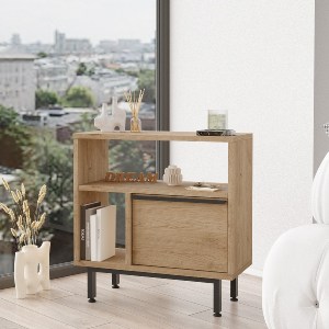 Artelibre - 15350008 ΒΟΗΘΗΤΙΚΟ ΤΡΑΠΕΖΑΚΙ ARTELIBRE SHALDON ΦΥΣΙΚΟ ΜΟΡΙΟΣΑΝΙΔΑ/ΜΕΤΑΛΛΟ 25.5X60X60CM