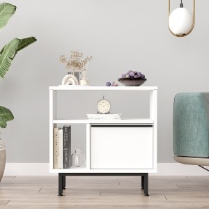 Artelibre - 15350009 ΒΟΗΘΗΤΙΚΟ ΤΡΑΠΕΖΑΚΙ ARTELIBRE SHALDON ΛΕΥΚΟ ΜΟΡΙΟΣΑΝΙΔΑ/ΜΕΤΑΛΛΟ 25.5X60X60CM