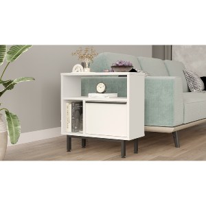 Artelibre - 15350009 ΒΟΗΘΗΤΙΚΟ ΤΡΑΠΕΖΑΚΙ ARTELIBRE SHALDON ΛΕΥΚΟ ΜΟΡΙΟΣΑΝΙΔΑ/ΜΕΤΑΛΛΟ 25.5X60X60CM