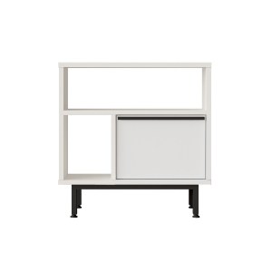 Artelibre - 15350009 ΒΟΗΘΗΤΙΚΟ ΤΡΑΠΕΖΑΚΙ ARTELIBRE SHALDON ΛΕΥΚΟ ΜΟΡΙΟΣΑΝΙΔΑ/ΜΕΤΑΛΛΟ 25.5X60X60CM