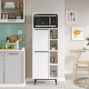 Artelibre - 15350011 ΝΤΟΥΛΑΠΙ ΤΡΟΦΙΜΩΝ ARTELIBRE LIZARD ΛΕΥΚΟ ΜΟΡΙΟΣΑΝΙΔΑ/ΜΕΤΑΛΛΟ 35.5X60X161.6CM