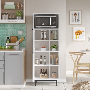Artelibre - 15350011 ΝΤΟΥΛΑΠΙ ΤΡΟΦΙΜΩΝ ARTELIBRE LIZARD ΛΕΥΚΟ ΜΟΡΙΟΣΑΝΙΔΑ/ΜΕΤΑΛΛΟ 35.5X60X161.6CM