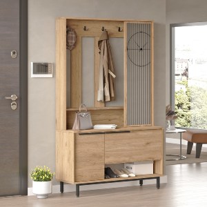 Artelibre - 15350012 ΕΠΙΠΛΟ ΕΙΣΟΔΟΥ ARTELIBRE LAXFIELD ΦΥΣΙΚΟ ΜΟΡΙΟΣΑΝΙΔΑ/ΜΕΤΑΛΛΟ 35.5X112.2X178.2CM