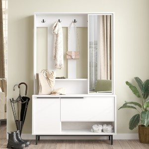 Artelibre - 15350013 ΕΠΙΠΛΟ ΕΙΣΟΔΟΥ ARTELIBRE LAXFIELD ΛΕΥΚΟ ΜΟΡΙΟΣΑΝΙΔΑ/ΜΕΤΑΛΛΟ 35.5X112.2X178.2CM