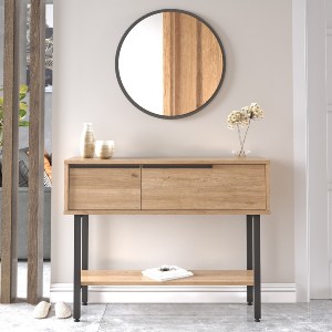 Artelibre - 15350014 ΚΟΝΣΟΛΑ ARTELIBRE NORFOLK ΦΥΣΙΚΟ/ΜΑΥΡΟ ΜΟΡΙΟΣΑΝΙΔΑ/ΜΕΤΑΛΛΟ/ΓΥΑΛΙ 29.5X100X76CM