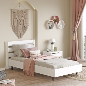 Artelibre - 15350017 ΚΡΕΒΑΤΙ ARTELIBRE SUFFOLK ΛΕΥΚΟ ΜΟΡΙΟΣΑΝΙΔΑ/ΜΕΤΑΛΛΟ 108.5X205.6X86CM