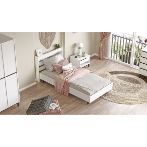 Artelibre - 15350017 ΚΡΕΒΑΤΙ ARTELIBRE SUFFOLK ΛΕΥΚΟ ΜΟΡΙΟΣΑΝΙΔΑ/ΜΕΤΑΛΛΟ 108.5X205.6X86CM