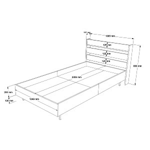 Artelibre - 15350017 ΚΡΕΒΑΤΙ ARTELIBRE SUFFOLK ΛΕΥΚΟ ΜΟΡΙΟΣΑΝΙΔΑ/ΜΕΤΑΛΛΟ 108.5X205.6X86CM