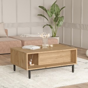 Artelibre - 15350021 ΤΡΑΠΕΖΑΚΙ ΣΑΛΟΝΙΟΥ ARTELIBRE CORNWALL ΦΥΣΙΚΟ ΜΟΡΙΟΣΑΝΙΔΑ/ΜΕΤΑΛΛΟ 60X90X37.6CM