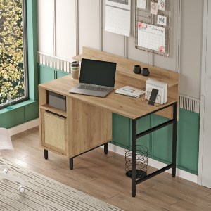 Artelibre - 15350024 ΓΡΑΦΕΙΟ ARTELIBRE WING ΦΥΣΙΚΟ ΜΟΡΙΟΣΑΝΙΔΑ/ΜΕΤΑΛΛΟ 60X120X99.8CM