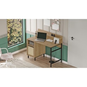 Artelibre - 15350024 ΓΡΑΦΕΙΟ ARTELIBRE WING ΦΥΣΙΚΟ ΜΟΡΙΟΣΑΝΙΔΑ/ΜΕΤΑΛΛΟ 60X120X99.8CM