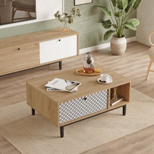 Artelibre - 15350026 ΤΡΑΠΕΖΑΚΙ ΣΑΛΟΝΙΟΥ ARTELIBRE SUSSEX ΦΥΣΙΚΟ/ΛΕΥΚΟ ΜΟΡΙΟΣΑΝΙΔΑ/ΜΕΤΑΛΛΟ 60X90X37.6CM
