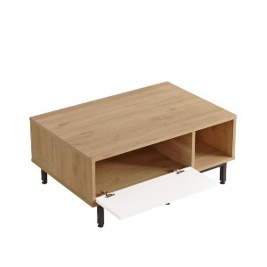 Artelibre - 15350026 ΤΡΑΠΕΖΑΚΙ ΣΑΛΟΝΙΟΥ ARTELIBRE SUSSEX ΦΥΣΙΚΟ/ΛΕΥΚΟ ΜΟΡΙΟΣΑΝΙΔΑ/ΜΕΤΑΛΛΟ 60X90X37.6CM