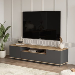 Artelibre - 15350029 ΕΠΙΠΛΟ ΤΗΛΕΟΡΑΣΗΣ ARTELIBRE CHILHAM ΦΥΣΙΚΟ/ΑΝΘΡΑΚΙ ΜΟΡΙΟΣΑΝΙΔΑ 180X44.5X44.6CM