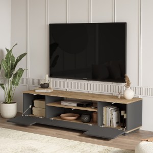 Artelibre - 15350029 ΕΠΙΠΛΟ ΤΗΛΕΟΡΑΣΗΣ ARTELIBRE CHILHAM ΦΥΣΙΚΟ/ΑΝΘΡΑΚΙ ΜΟΡΙΟΣΑΝΙΔΑ 180X44.5X44.6CM