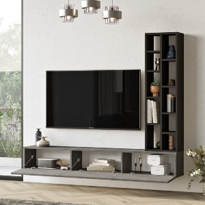 Artelibre - 15350049 ΣΥΝΘΕΤΟ ARTELIBRE BROMLEY ΜΑΥΡΟ/ΓΚΡΙ ΜΕ ΕΦΕ ΤΣΙΜΕΝΤΟ ΜΟΡΙΟΣΑΝΙΔΑ 174.6X27.3X145CM