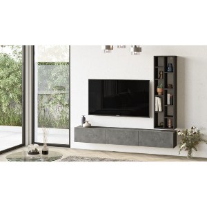 Artelibre - 15350049 ΣΥΝΘΕΤΟ ARTELIBRE BROMLEY ΜΑΥΡΟ/ΓΚΡΙ ΜΕ ΕΦΕ ΤΣΙΜΕΝΤΟ ΜΟΡΙΟΣΑΝΙΔΑ 174.6X27.3X145CM