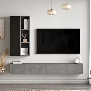 Artelibre - 15350051 ΣΥΝΘΕΤΟ ARTELIBRE ANERLEY ΣΚΟΥΡΟ ΚΑΦΕ/ΓΚΡΙ ΜΕ ΕΦΕ ΤΣΙΜΕΝΤΟ ΜΟΡΙΟΣΑΝΙΔΑ 174.6X27.3X25CM/48.2X22X97.6CM