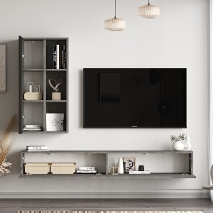 Artelibre - 15350051 ΣΥΝΘΕΤΟ ARTELIBRE ANERLEY ΣΚΟΥΡΟ ΚΑΦΕ/ΓΚΡΙ ΜΕ ΕΦΕ ΤΣΙΜΕΝΤΟ ΜΟΡΙΟΣΑΝΙΔΑ 174.6X27.3X25CM/48.2X22X97.6CM