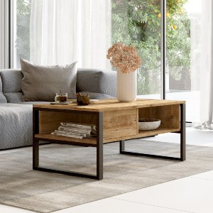Artelibre - 15350052 ΤΡΑΠΕΖΑΚΙ ΣΑΛΟΝΙΟΥ ARTELIBRE ALPERTON ΦΥΣΙΚΟ ΜΟΡΙΟΣΑΝΙΔΑ/ΜΕΤΑΛΛΟ 100X59.7X44.4CM