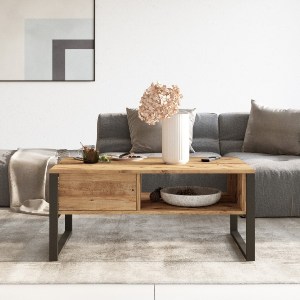 Artelibre - 15350052 ΤΡΑΠΕΖΑΚΙ ΣΑΛΟΝΙΟΥ ARTELIBRE ALPERTON ΦΥΣΙΚΟ ΜΟΡΙΟΣΑΝΙΔΑ/ΜΕΤΑΛΛΟ 100X59.7X44.4CM