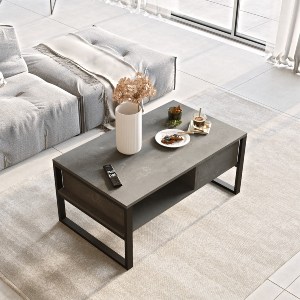 Artelibre - 15350054 ΤΡΑΠΕΖΑΚΙ ΣΑΛΟΝΙΟΥ ARTELIBRE ARKLEY ΓΚΡΙ ΜΕ ΕΦΕ ΤΣΙΜΕΝΤΟ ΜΟΡΙΟΣΑΝΙΔΑ/ΜΕΤΑΛΛΟ 100X59.7X44.4CM