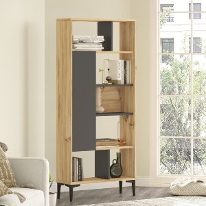 Artelibre - 15350060 ΒΙΒΛΙΟΘΗΚΗ ARTELIBRE BARNHILL ΦΥΣΙΚΟ/ΑΝΘΡΑΚΙ ΜΟΡΙΟΣΑΝΙΔΑ/ΠΛΑΣΤΙΚΟ 72X25X163.3CM
