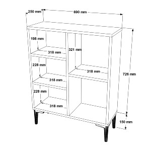 Artelibre - 15350061 ΒΙΒΛΙΟΘΗΚΗ ARTELIBRE BECKTON ΠΕΥΚΟ ΜΟΡΙΟΣΑΝΙΔΑ/ΠΛΑΣΤΙΚΟ 69X25X87.6CM