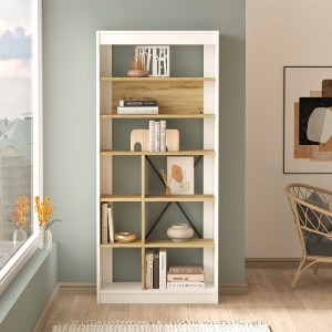 Artelibre - 15350064 ΒΙΒΛΙΟΘΗΚΗ ARTELIBRE BELVEDERE ΛΕΥΚΟ/ΦΥΣΙΚΟ ΜΟΡΙΟΣΑΝΙΔΑ 75.6X25X170CM