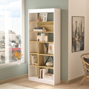 Artelibre - 15350064 ΒΙΒΛΙΟΘΗΚΗ ARTELIBRE BELVEDERE ΛΕΥΚΟ/ΦΥΣΙΚΟ ΜΟΡΙΟΣΑΝΙΔΑ 75.6X25X170CM