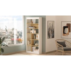 Artelibre - 15350064 ΒΙΒΛΙΟΘΗΚΗ ARTELIBRE BELVEDERE ΛΕΥΚΟ/ΦΥΣΙΚΟ ΜΟΡΙΟΣΑΝΙΔΑ 75.6X25X170CM